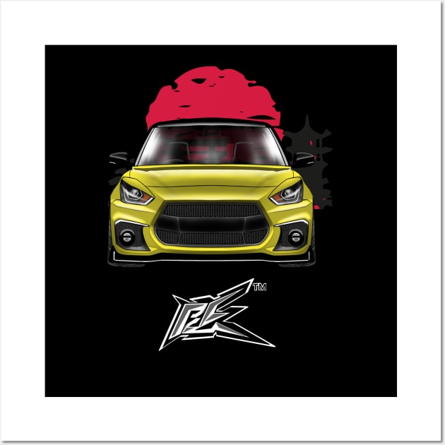 maruti suzuki swift yellow Wall Art by naquash